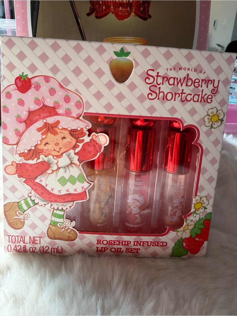 Strawberry Shortcake Rosehip Infused Lip Oil Set - Pink
